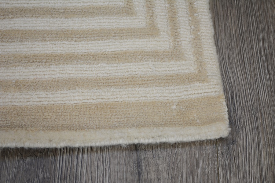 Tibetian Style Geometric Four Panel Wool Woven Rug