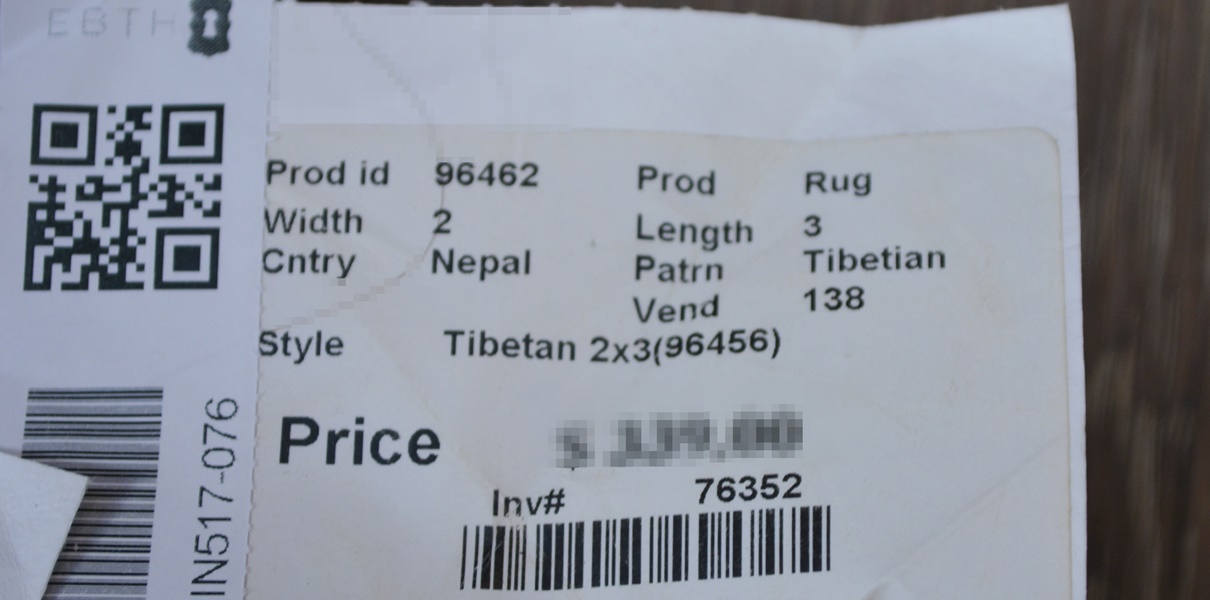 Tibetan Style Gray and Taupe Floral Woven Wool Rug