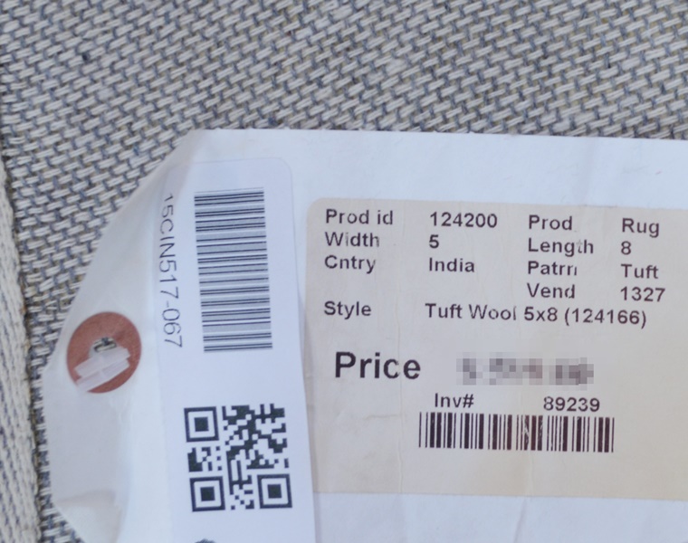 Ikat Design Gray and Espresso Tufted Wool Area Rug