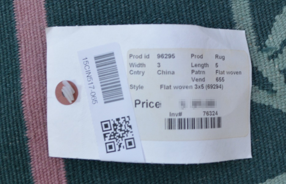 Kilim Style Flat Woven Eight Panel Botanical Wool Area Rug