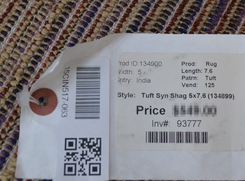 Contemporary Shag Machine Made Brick/Apricot Area Rug