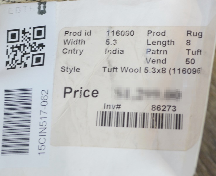 Contemporary Zebra Design Tufted Wool Area Rug