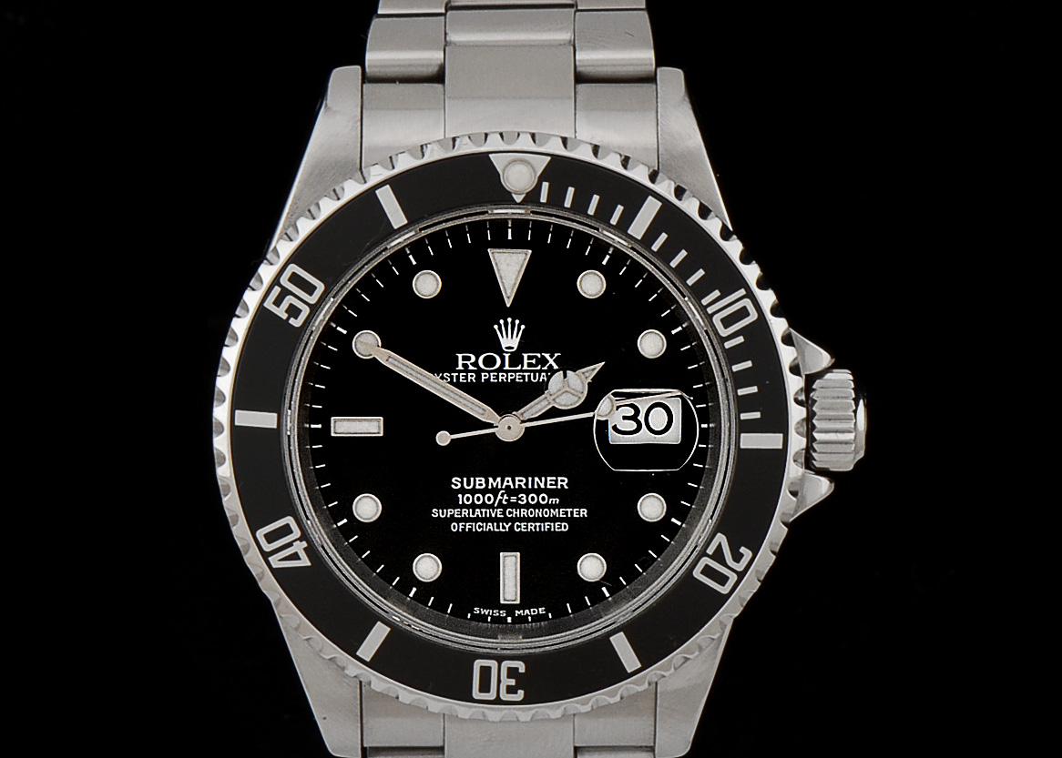 Men's Rolex Submariner Date Stainless Steel 16610 Black Automatic