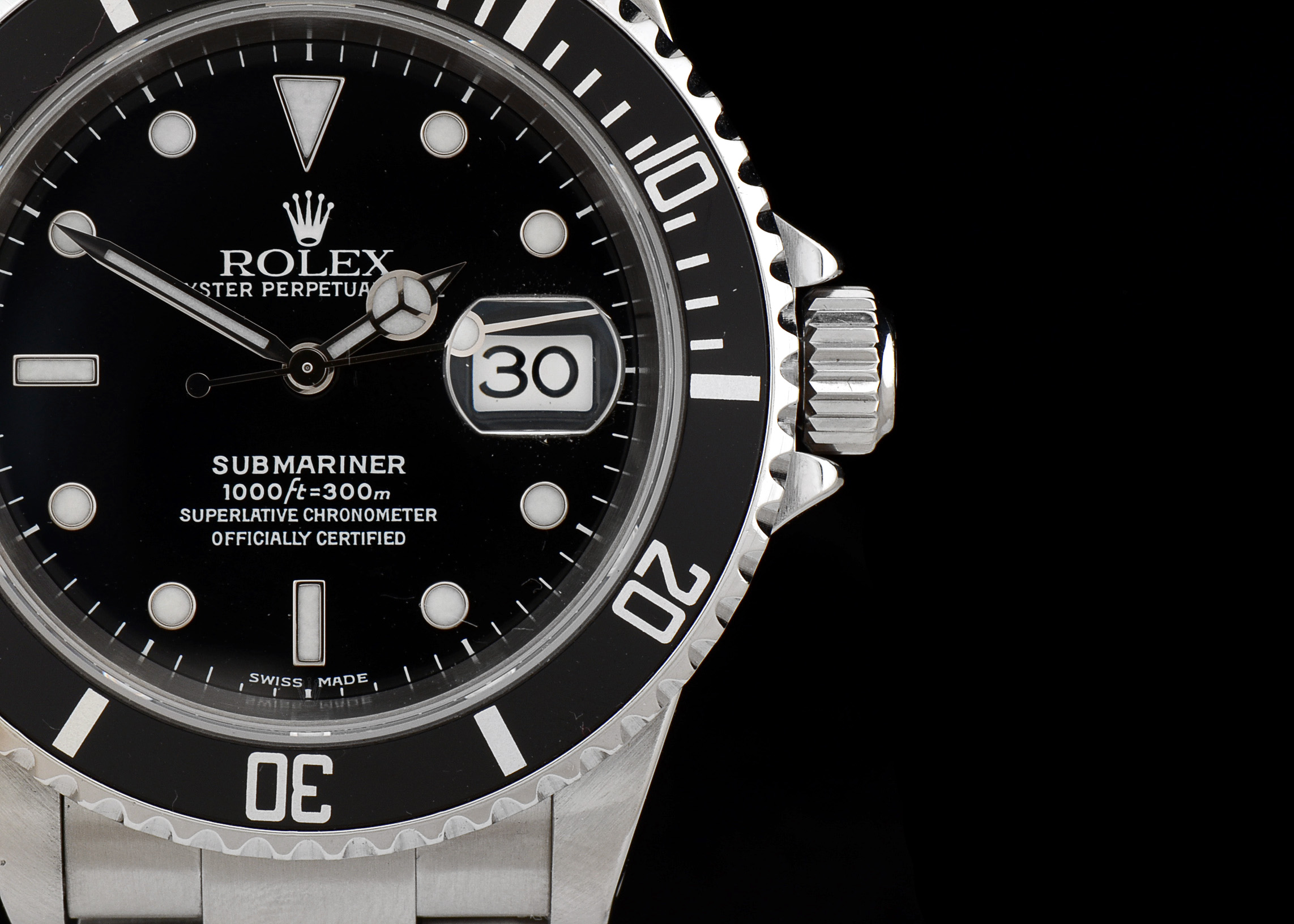 Men's Rolex Submariner Date Stainless Steel 16610 Black Automatic