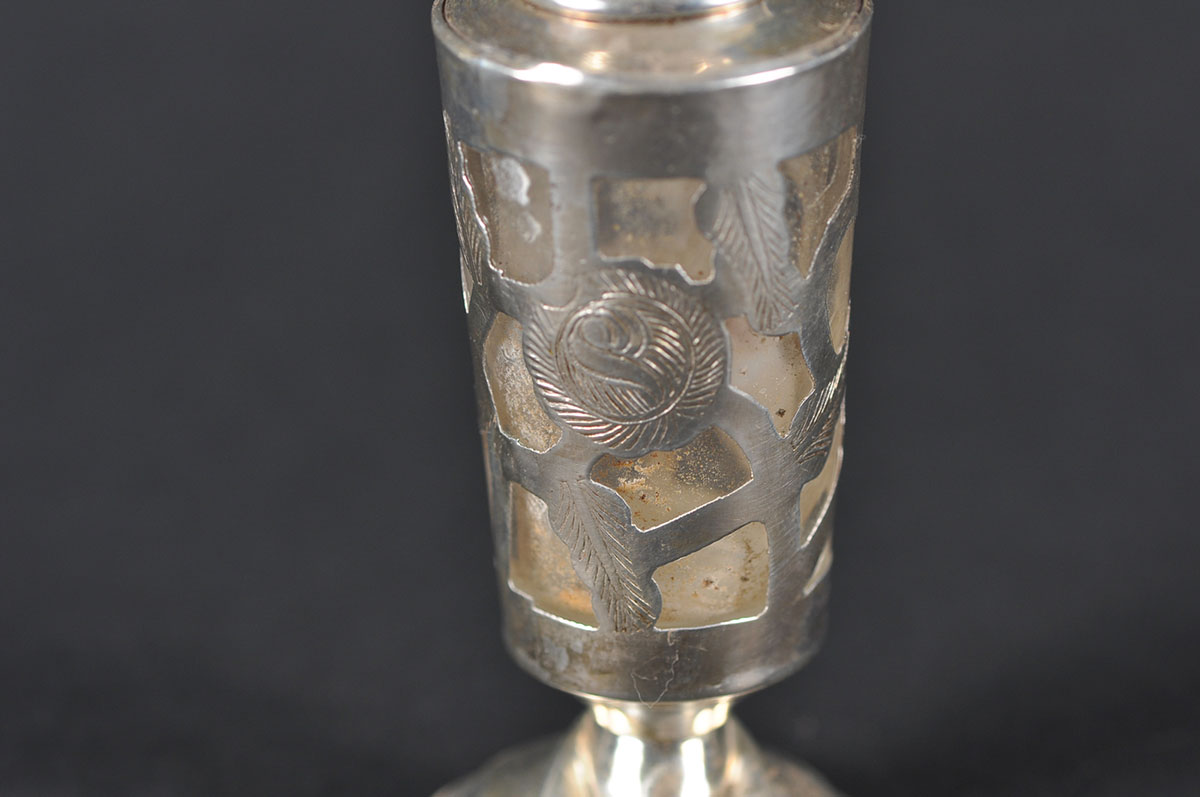 Sterling and Glass Shakers and Toothpick Holders