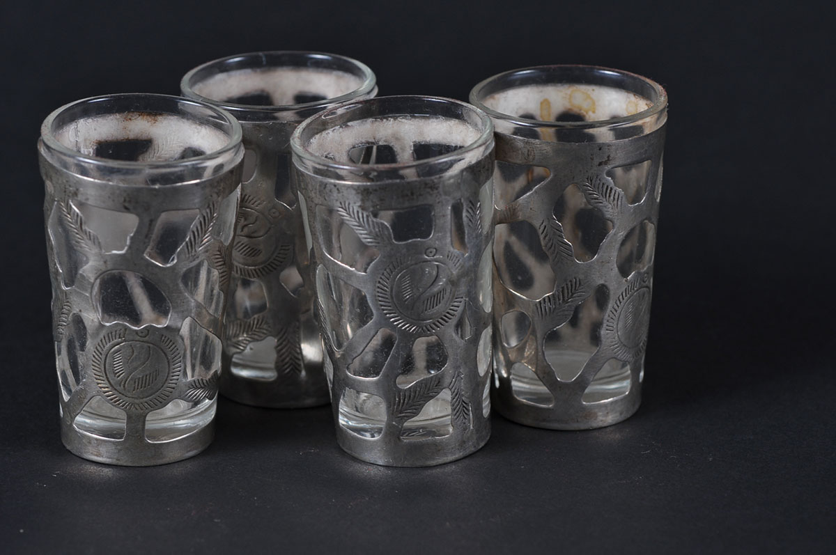 Sterling and Glass Shakers and Toothpick Holders