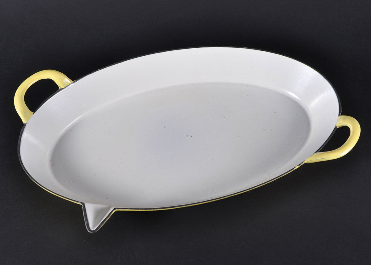 Vintage Descoware Enameled Cast Iron Casserole