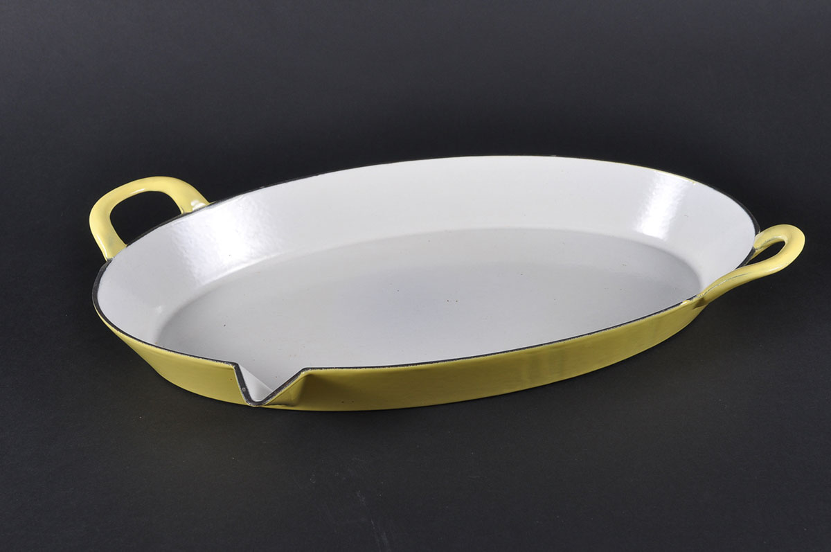 Vintage Descoware Enameled Cast Iron Casserole