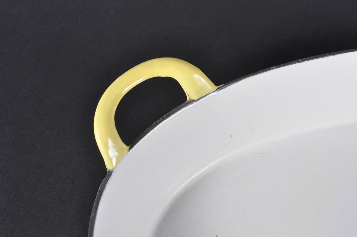 Vintage Descoware Enameled Cast Iron Casserole