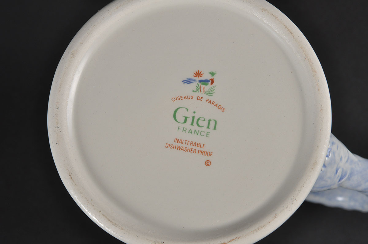 Gien France Inalterable Mugs "Oiseaux de Paradis" Pattern