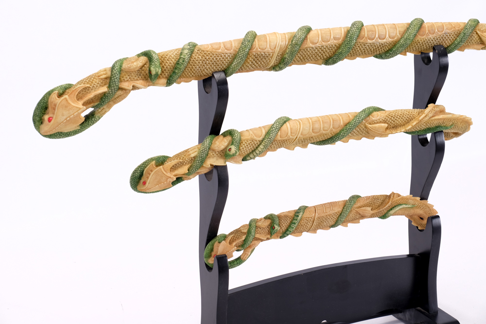 Trio of Decorative Fantasy Serpent Swords