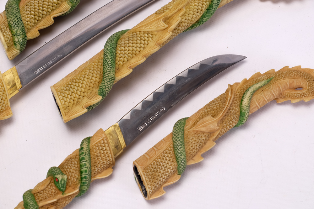 Trio of Decorative Fantasy Serpent Swords