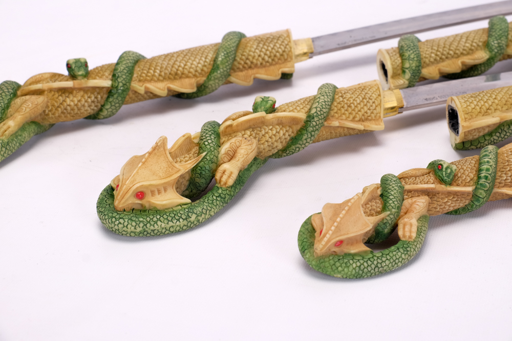 Trio of Decorative Fantasy Serpent Swords