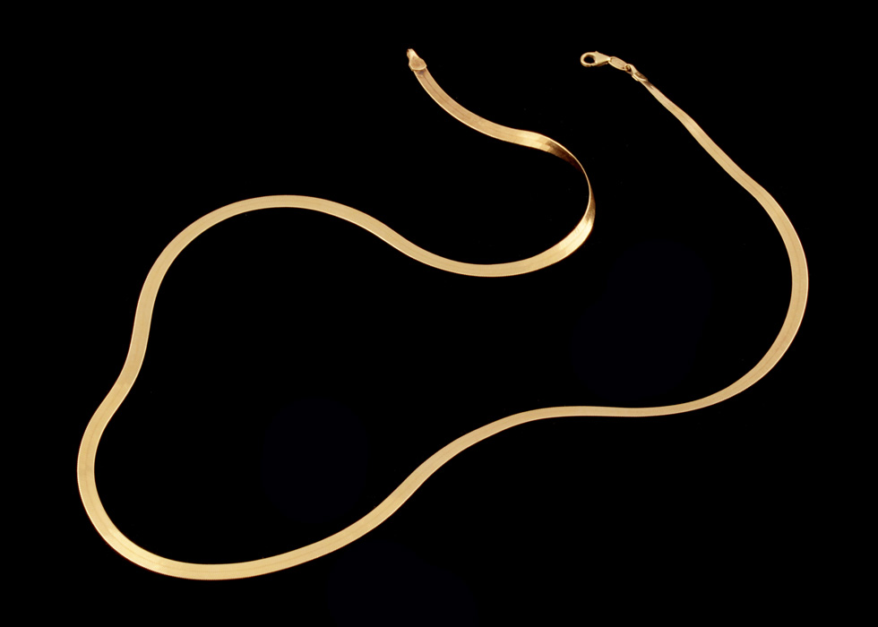 Aurafin Fine 14K Yellow Gold 24 1/4" Herringbone Chain