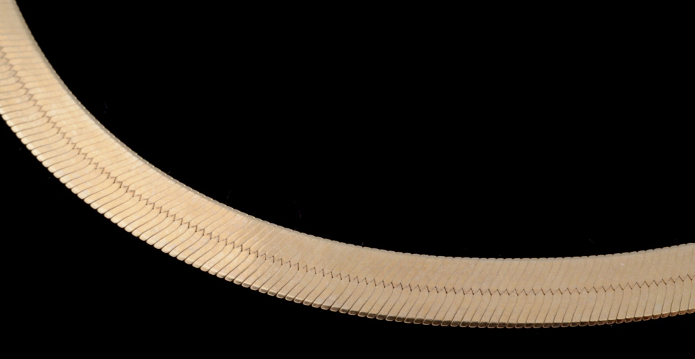 Aurafin Fine 14K Yellow Gold 24 1/4" Herringbone Chain