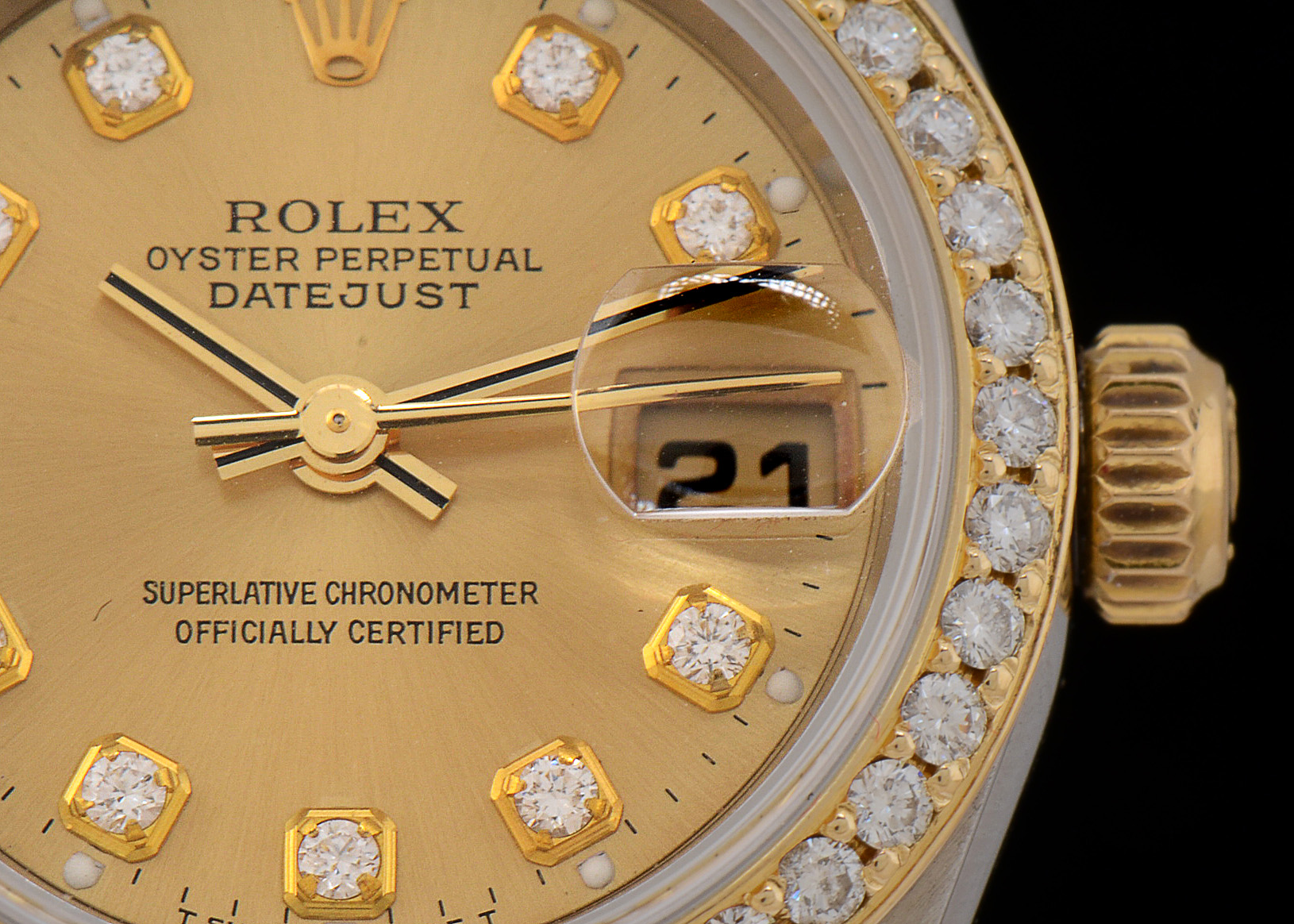 Rolex Perpetual Datejust 18K Gold YG.SS Diamond Bezel and Dial