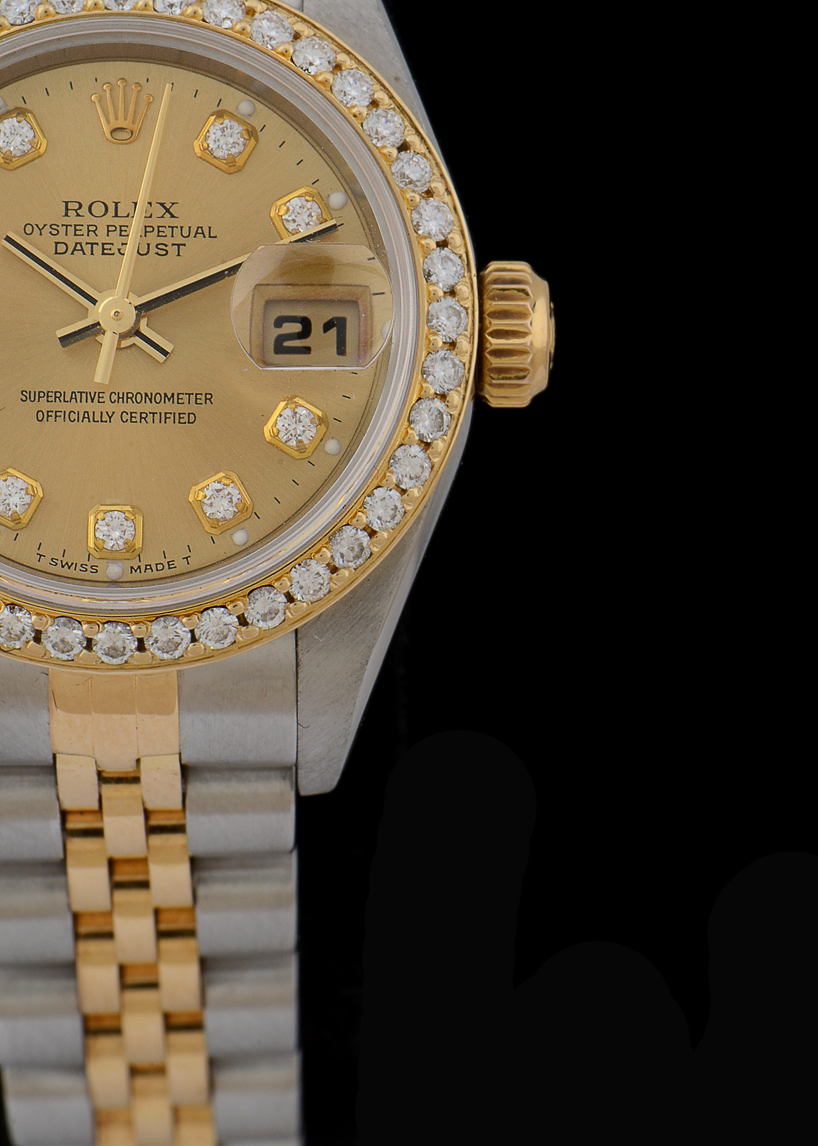 Rolex Perpetual Datejust 18K Gold YG.SS Diamond Bezel and Dial