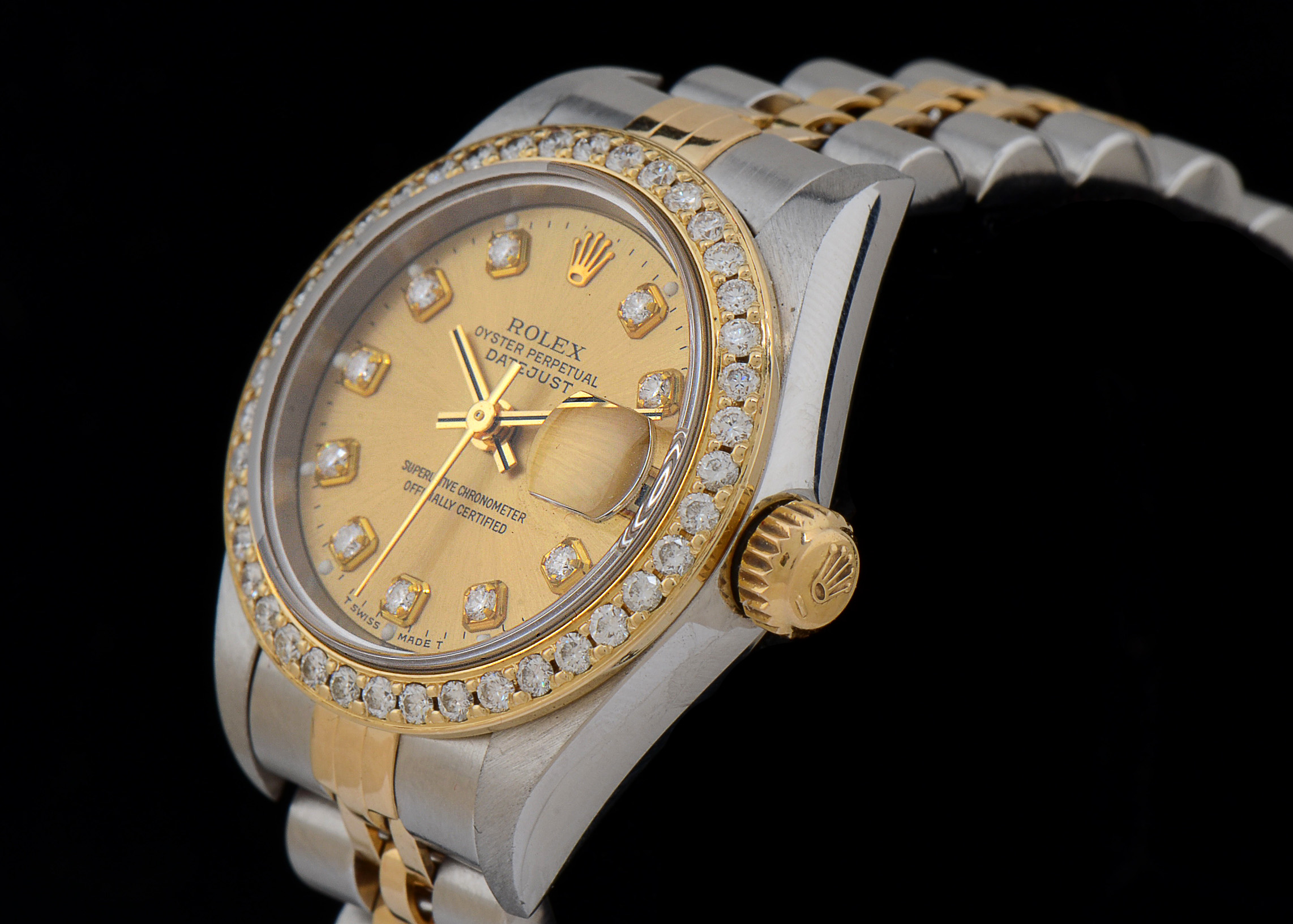 Rolex Perpetual Datejust 18K Gold YG.SS Diamond Bezel and Dial