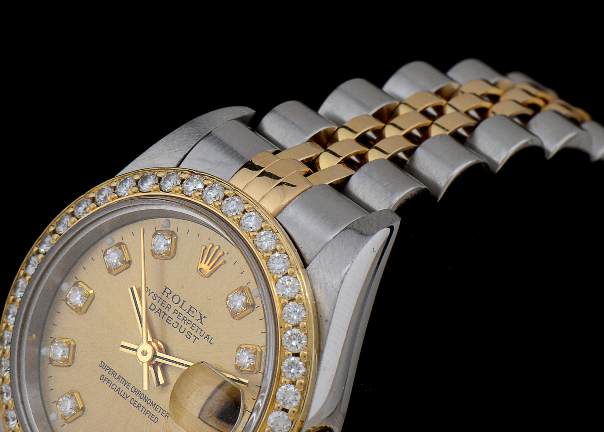 Rolex Perpetual Datejust 18K Gold YG.SS Diamond Bezel and Dial