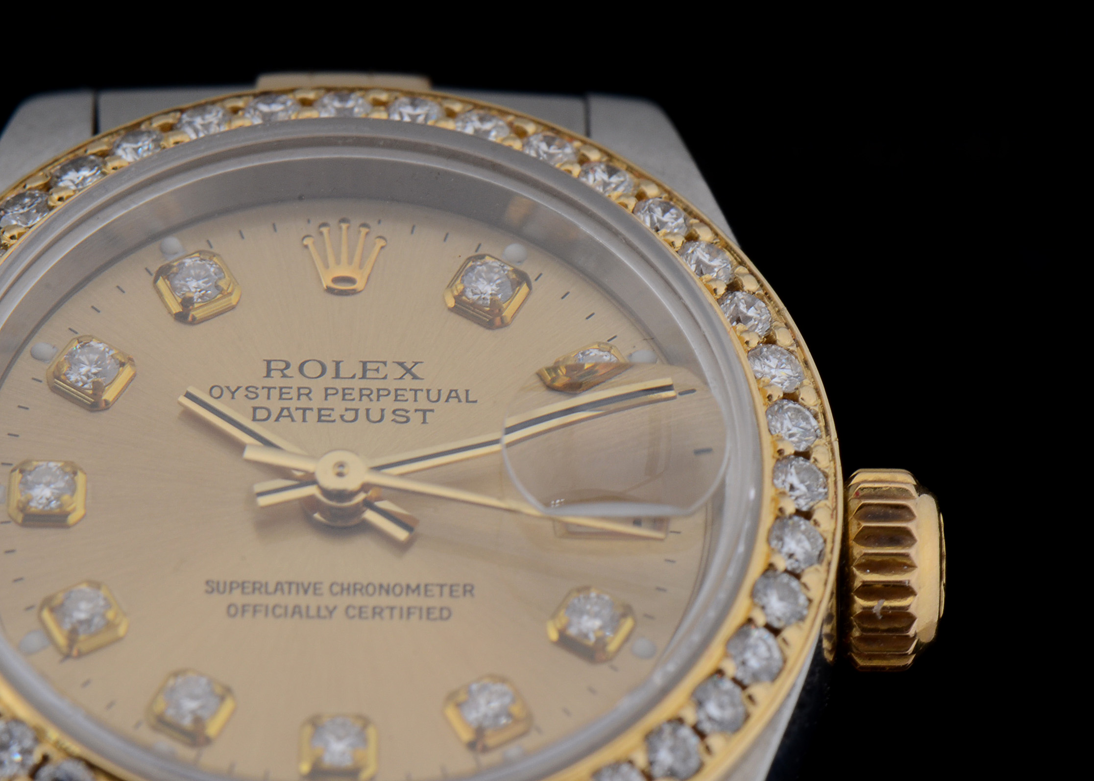Rolex Perpetual Datejust 18K Gold YG.SS Diamond Bezel and Dial