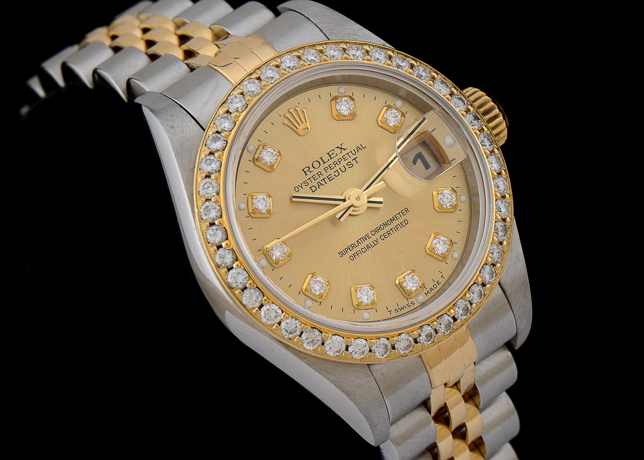 Rolex Perpetual Datejust 18K Gold YG.SS Diamond Bezel and Dial