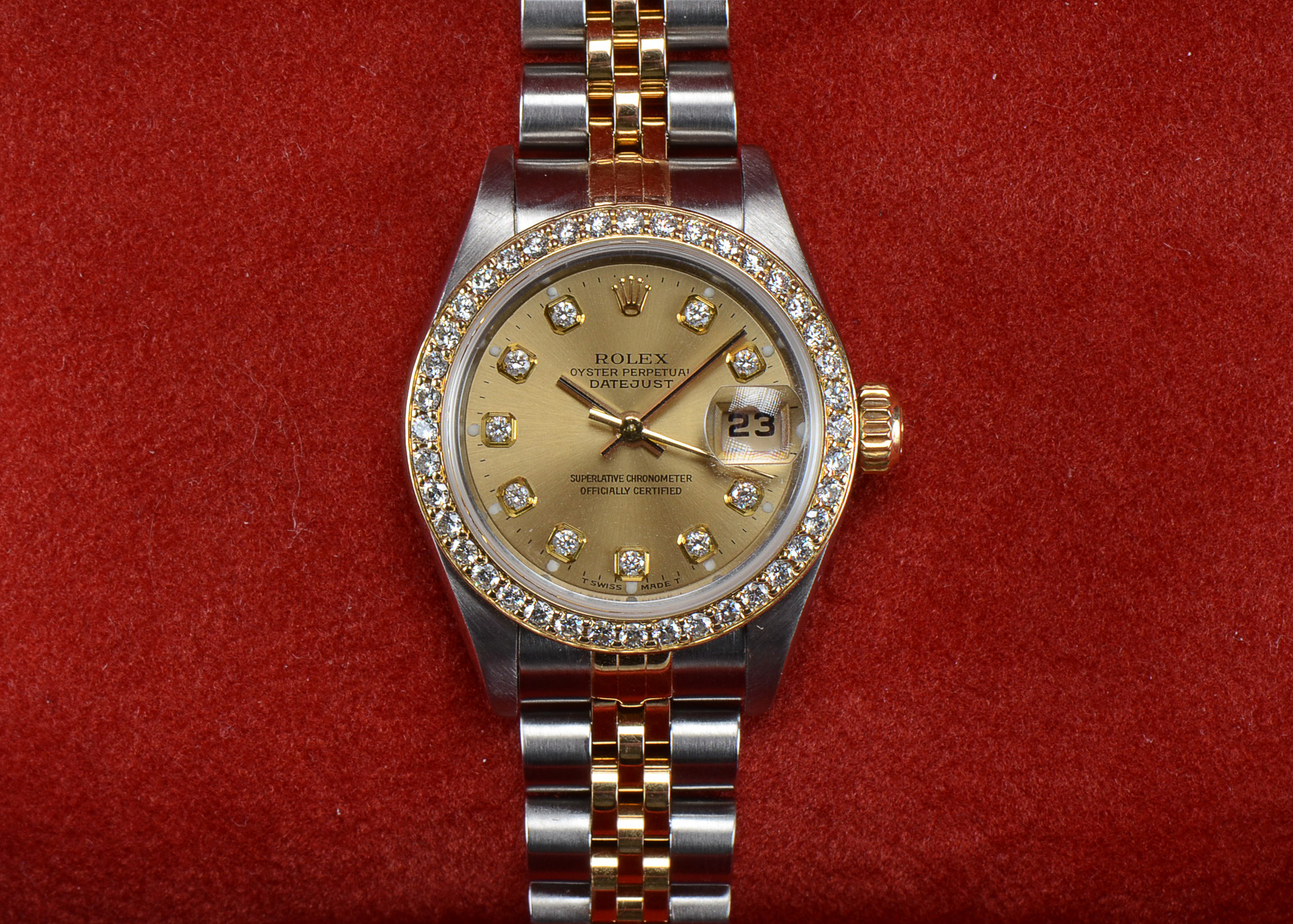 Rolex Perpetual Datejust 18K Gold YG.SS Diamond Bezel and Dial