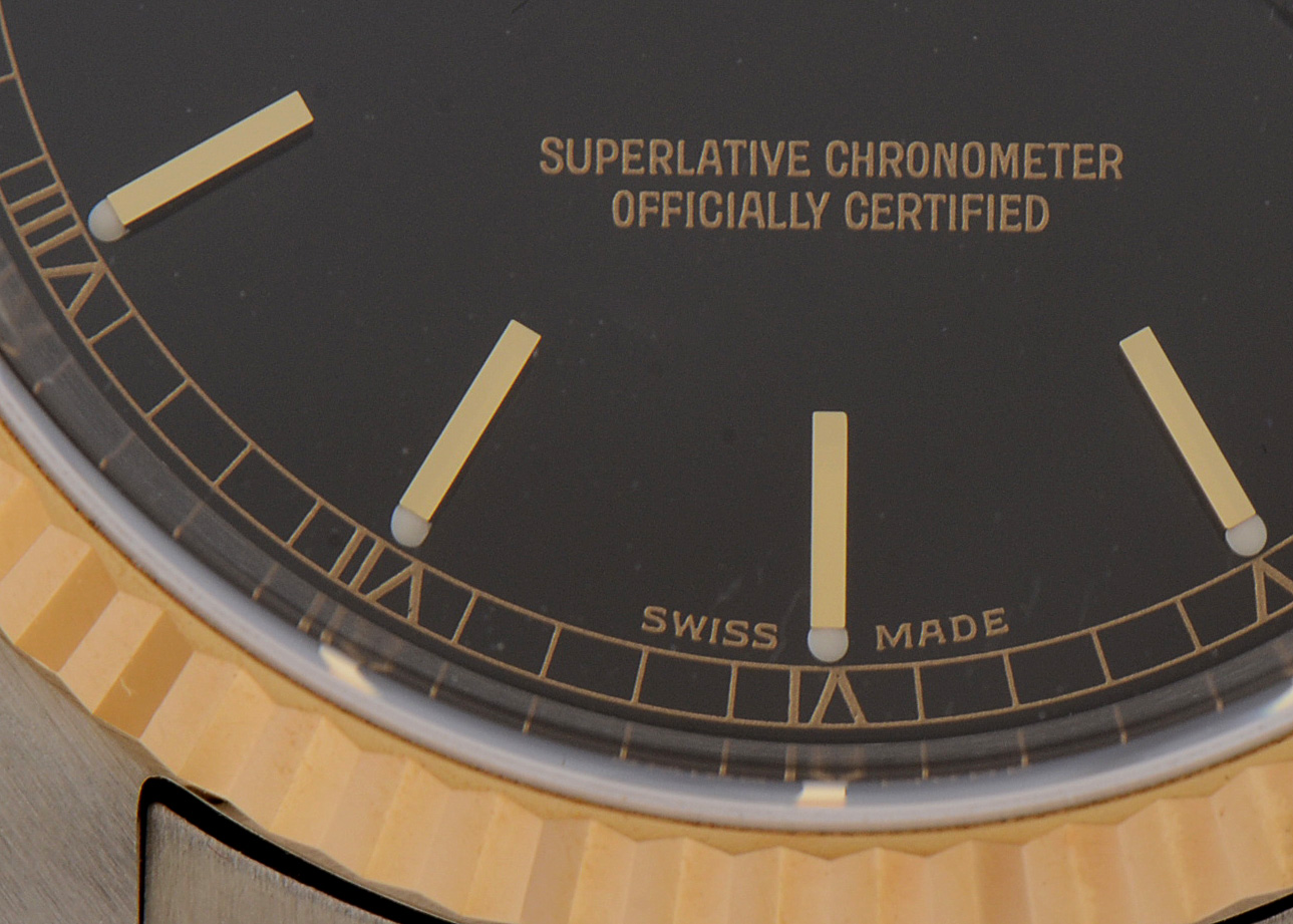 Men's Rolex Perpetual DateJust 18k Gold and Steel Black Automatic