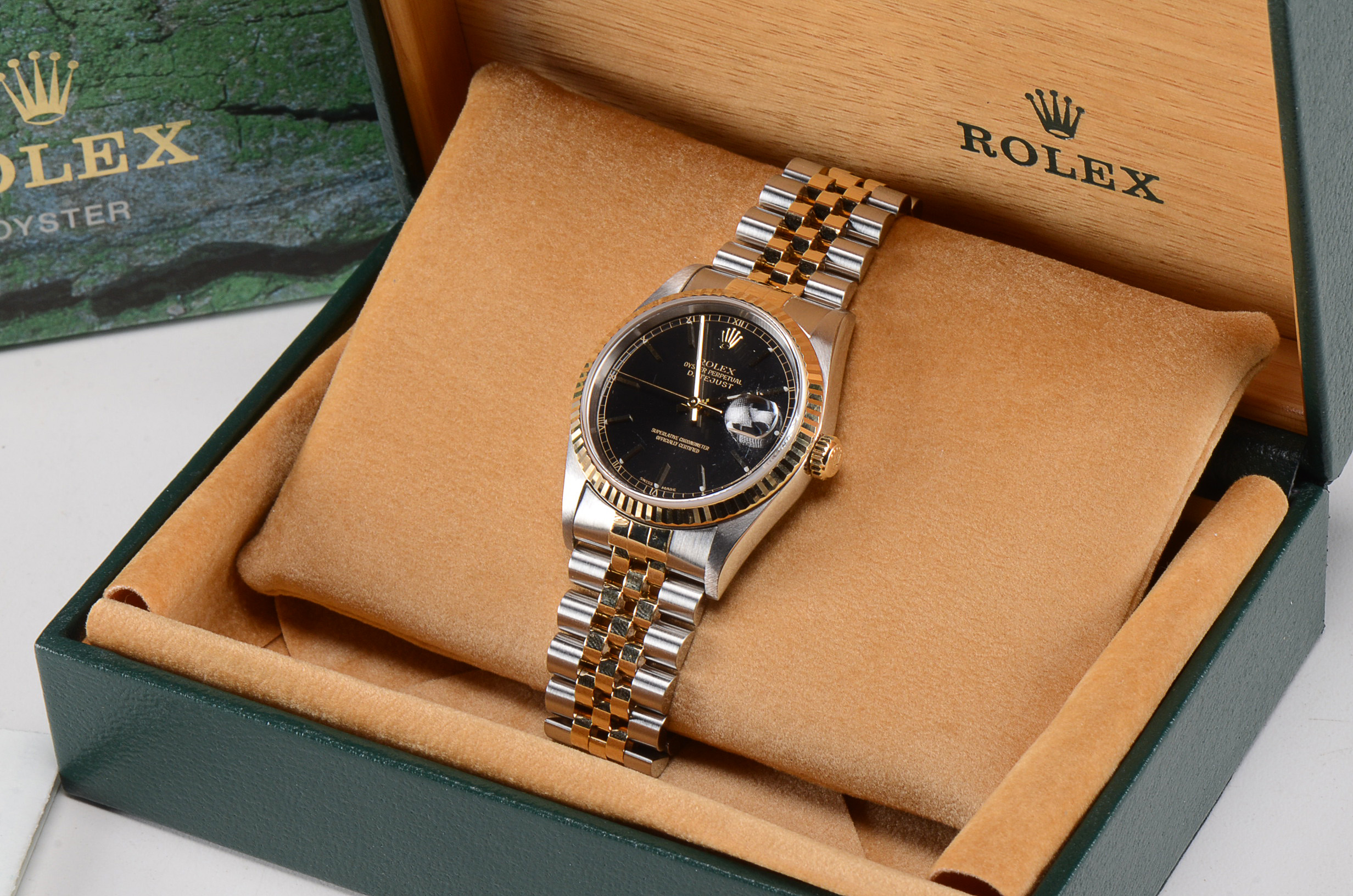 Men's Rolex Perpetual DateJust 18k Gold and Steel Black Automatic