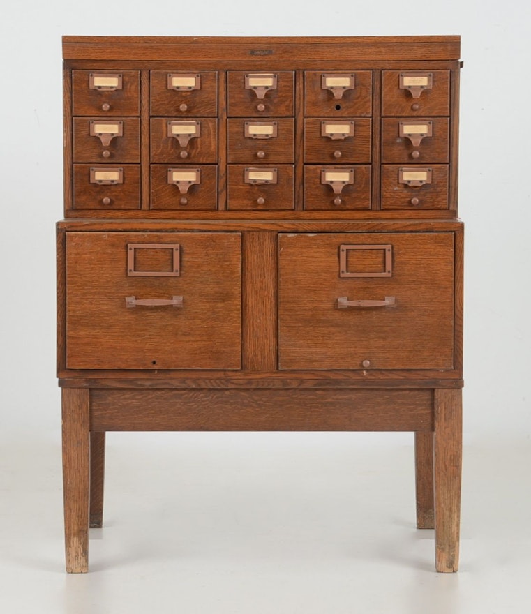 Vintage Library Card Catalog | EBTH