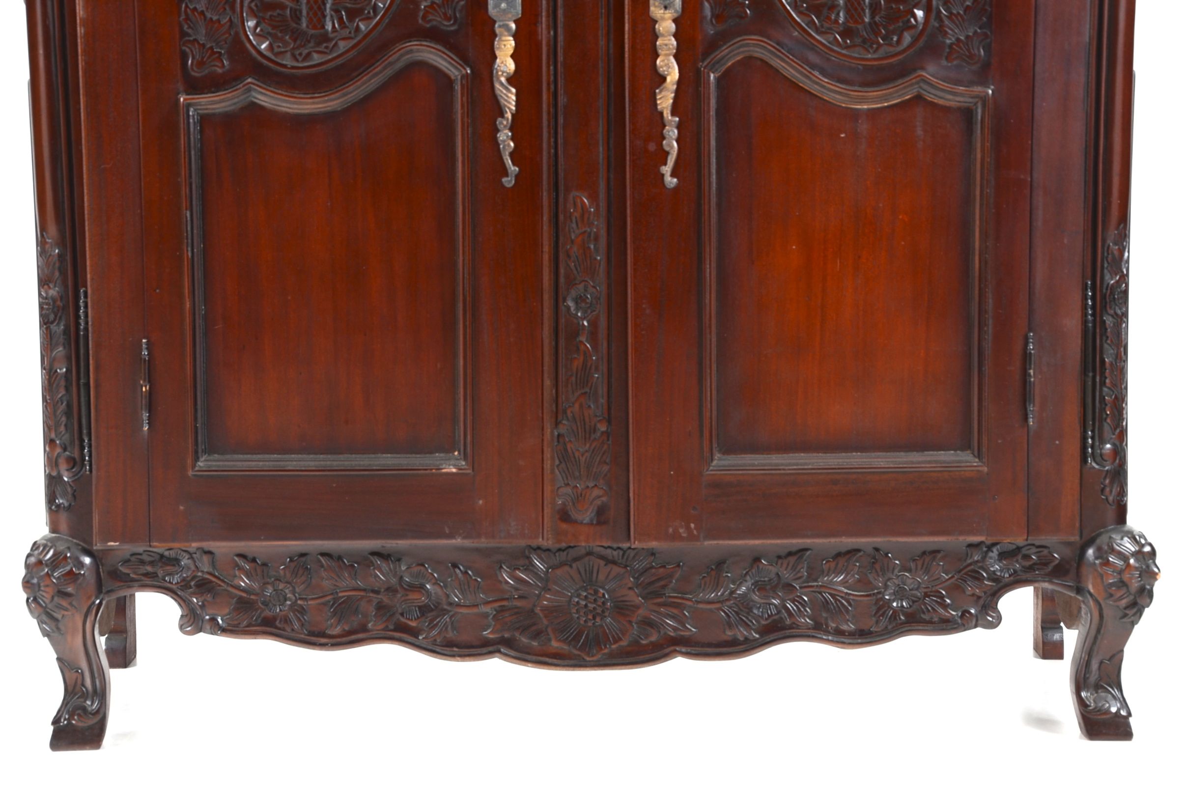 Georgian Style Carved Mahogany Armoire