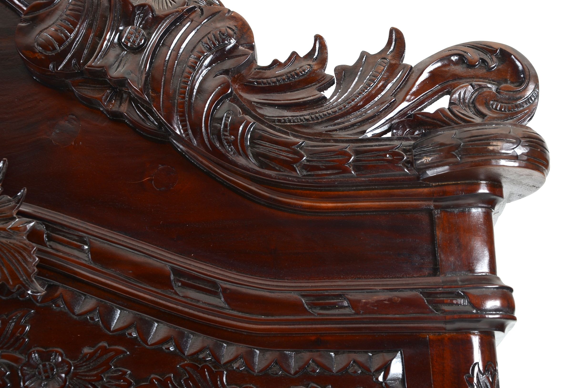 Georgian Style Carved Mahogany Armoire