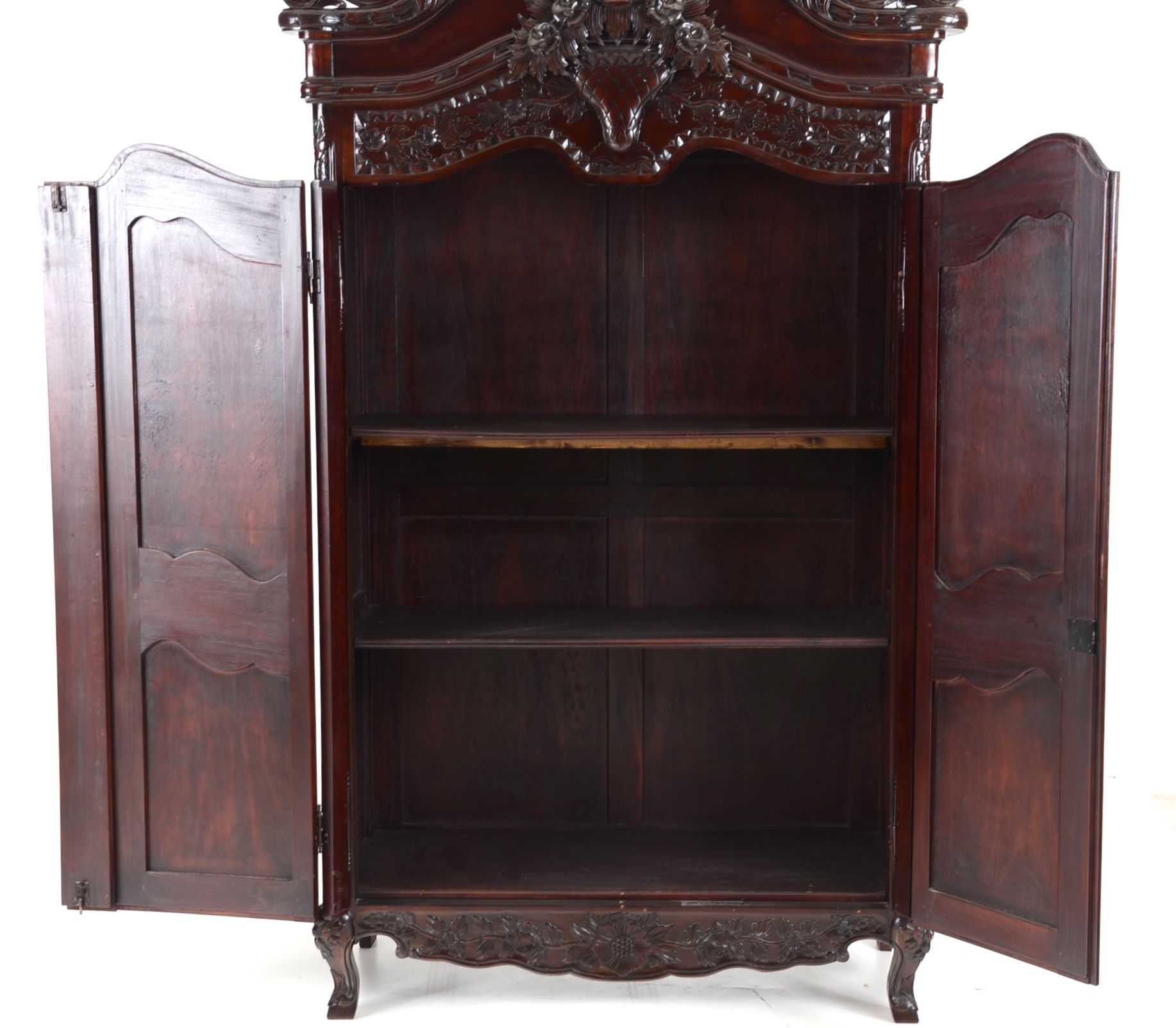 Georgian Style Carved Mahogany Armoire