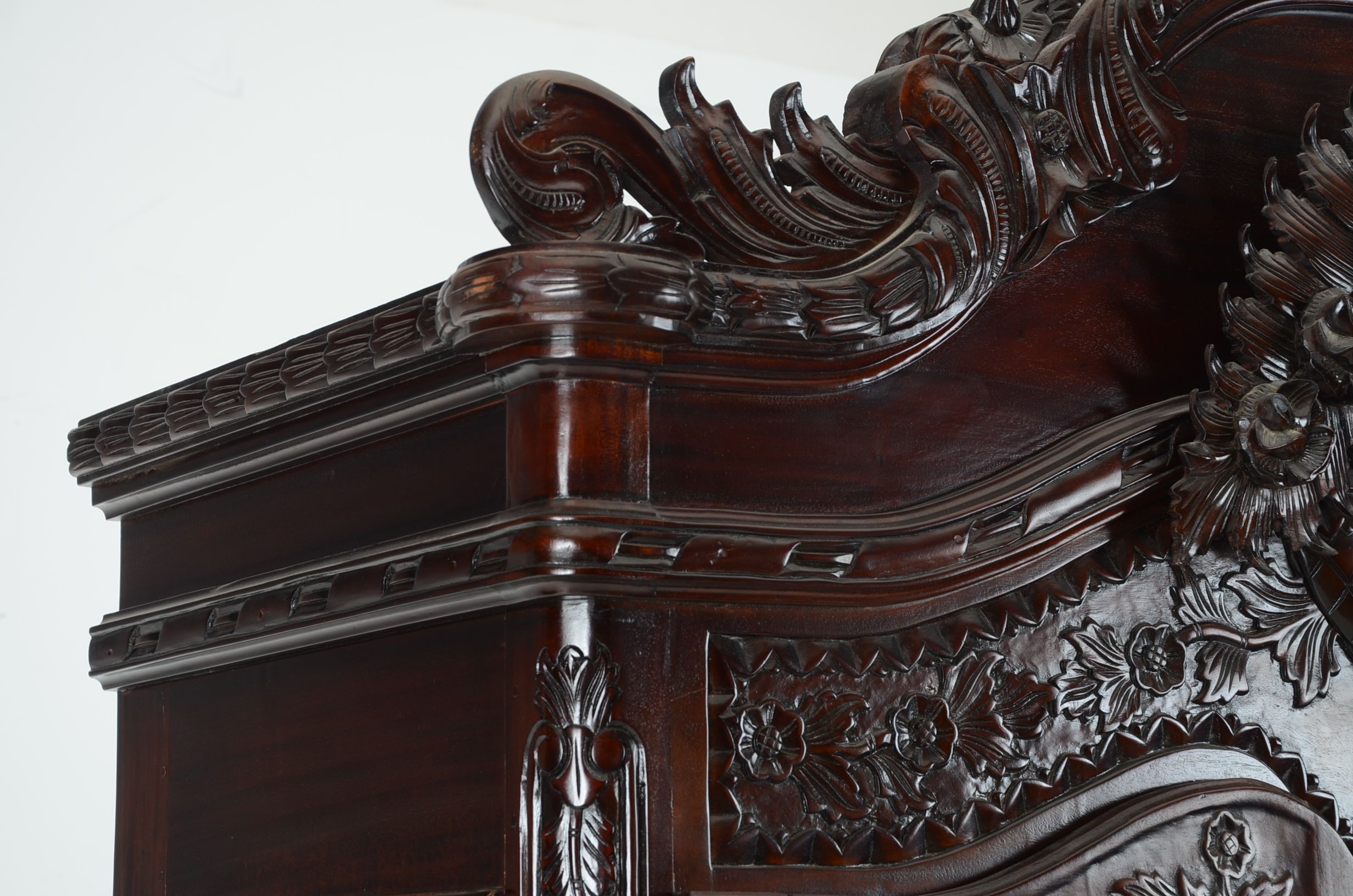 Georgian Style Carved Mahogany Armoire