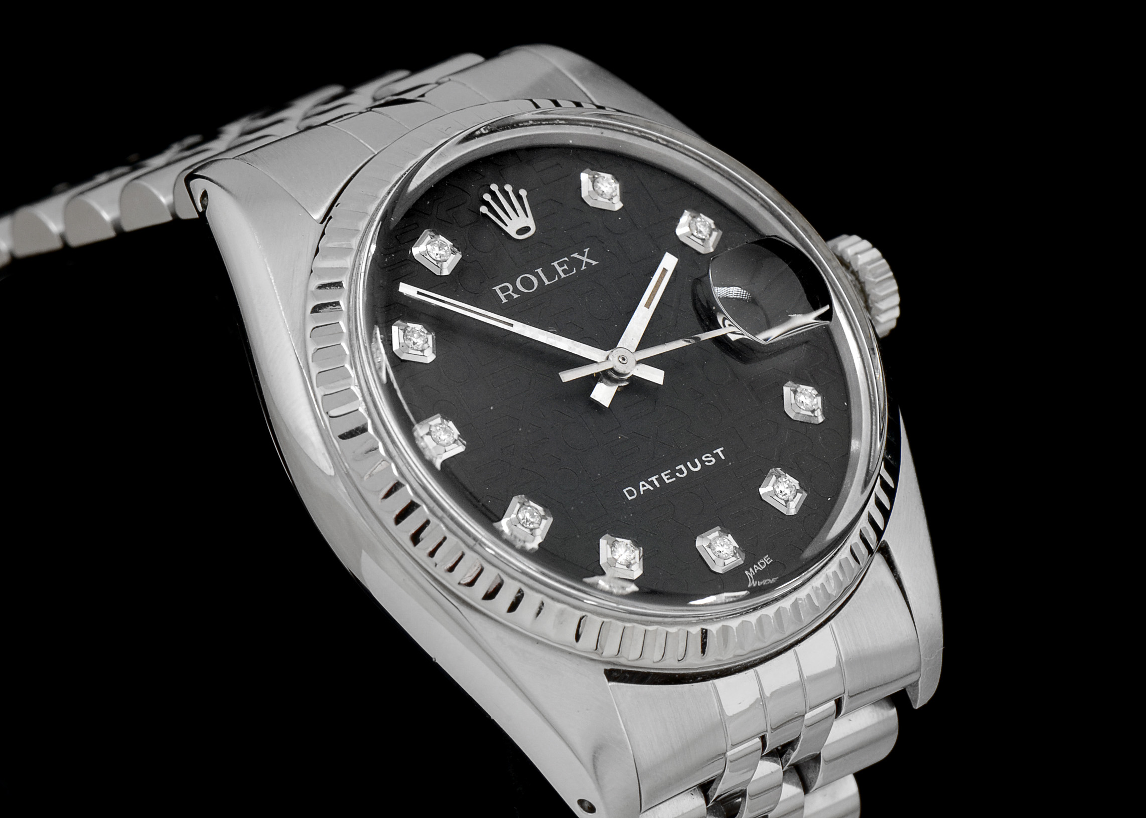 Men's Rolex Perpetual Datejust White Gold and Steel Diamond Dial