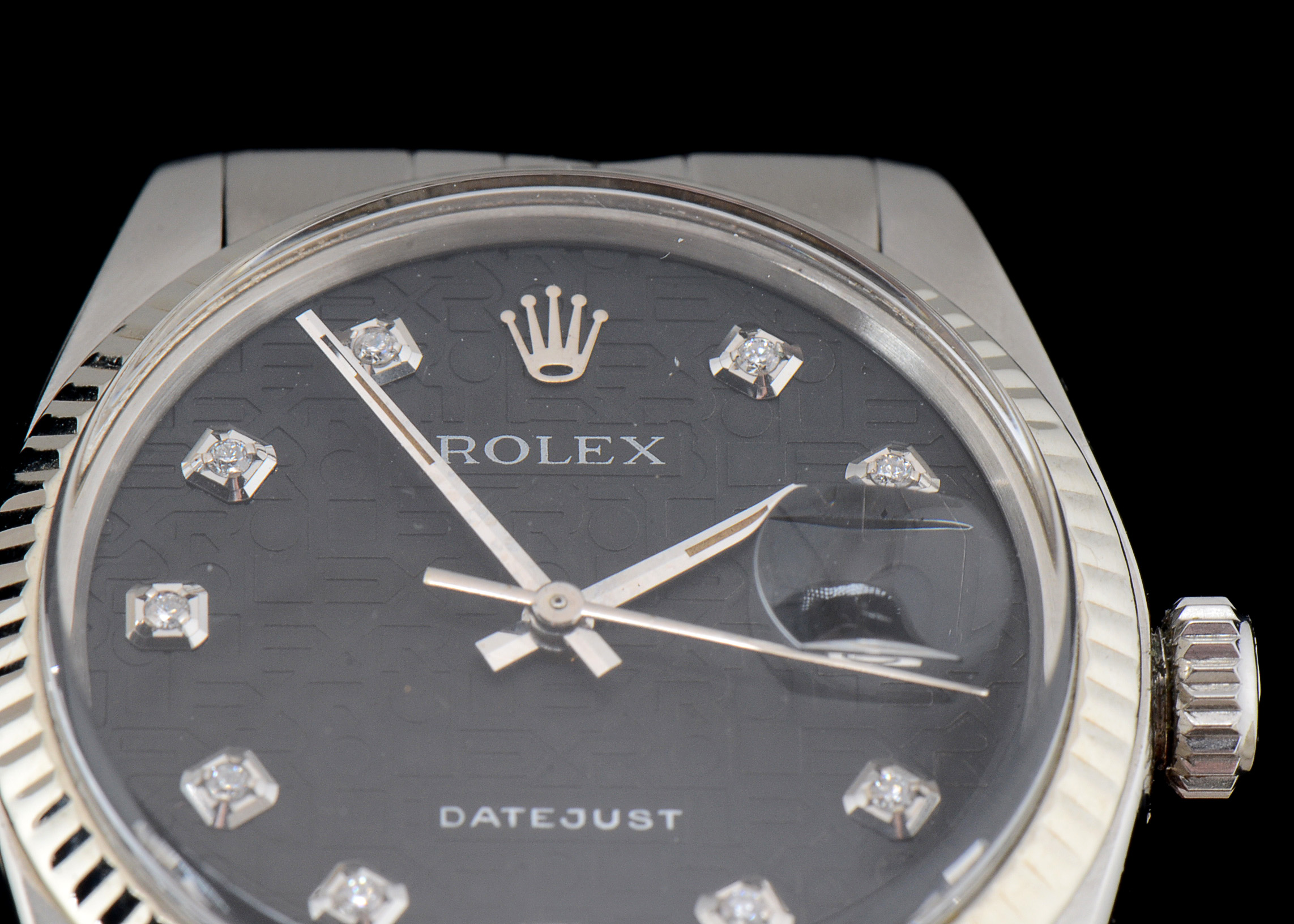 Men's Rolex Perpetual Datejust White Gold and Steel Diamond Dial