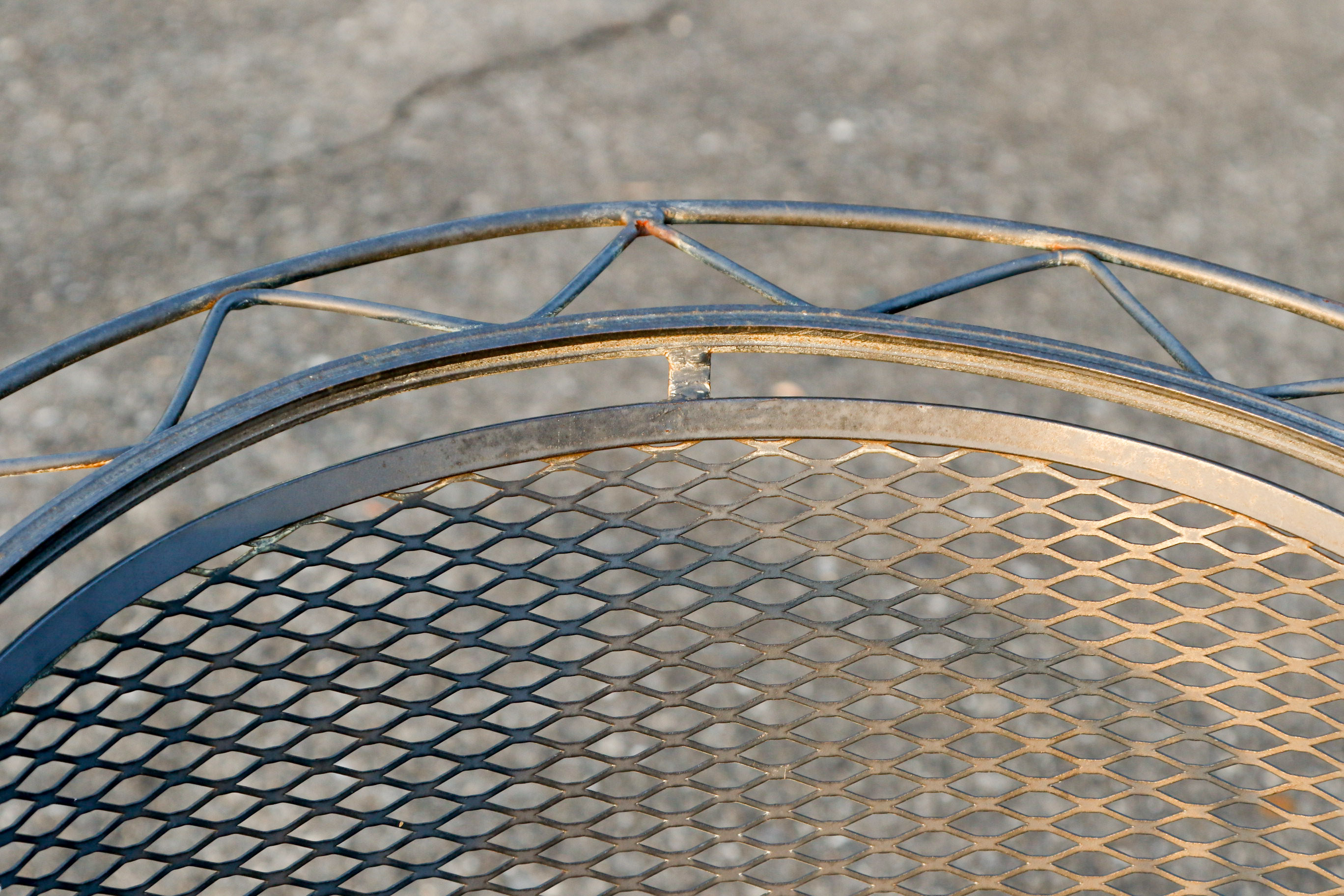 Wrought Iron Outdoor Dining Set with Side Tables