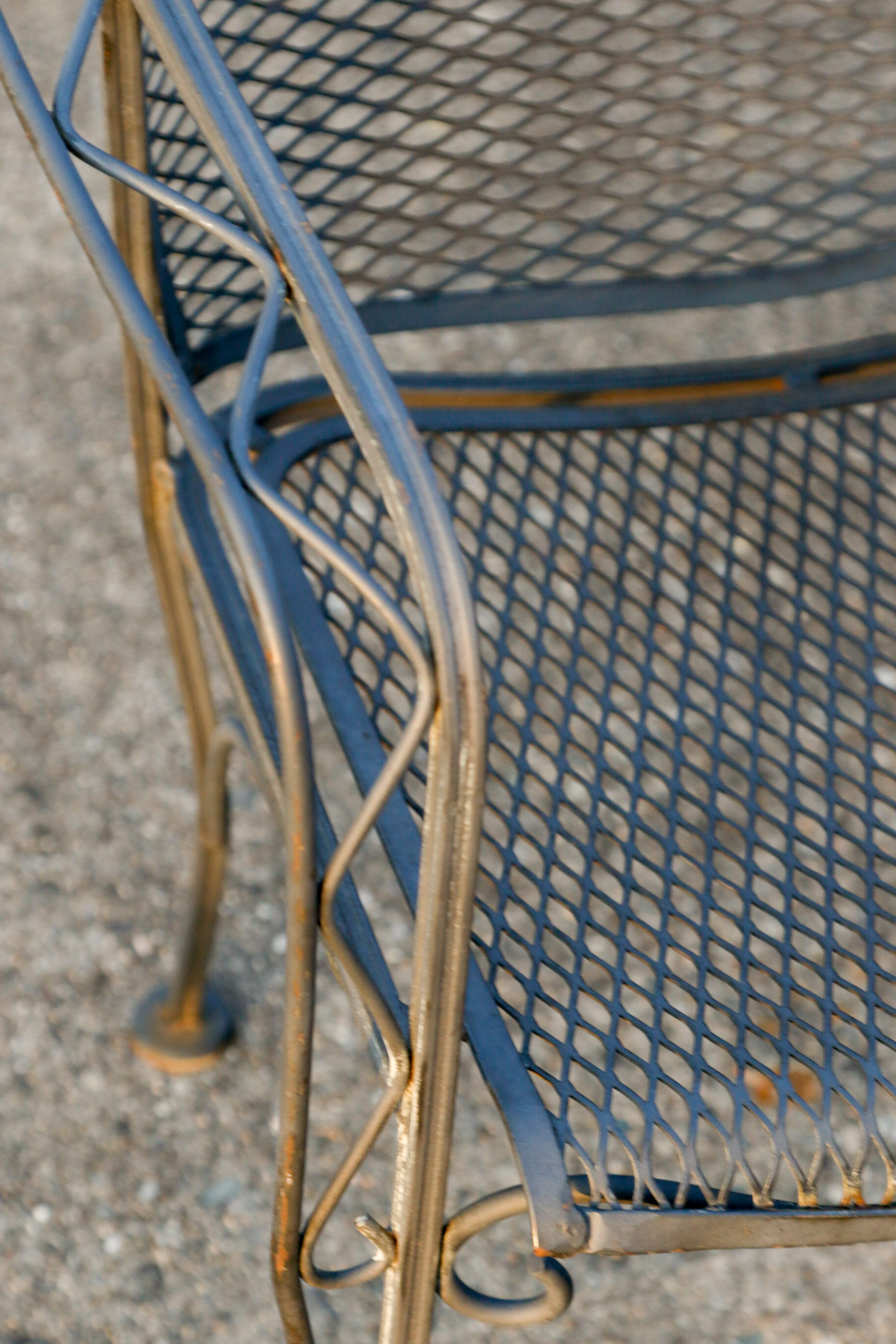 Wrought Iron Outdoor Dining Set with Side Tables