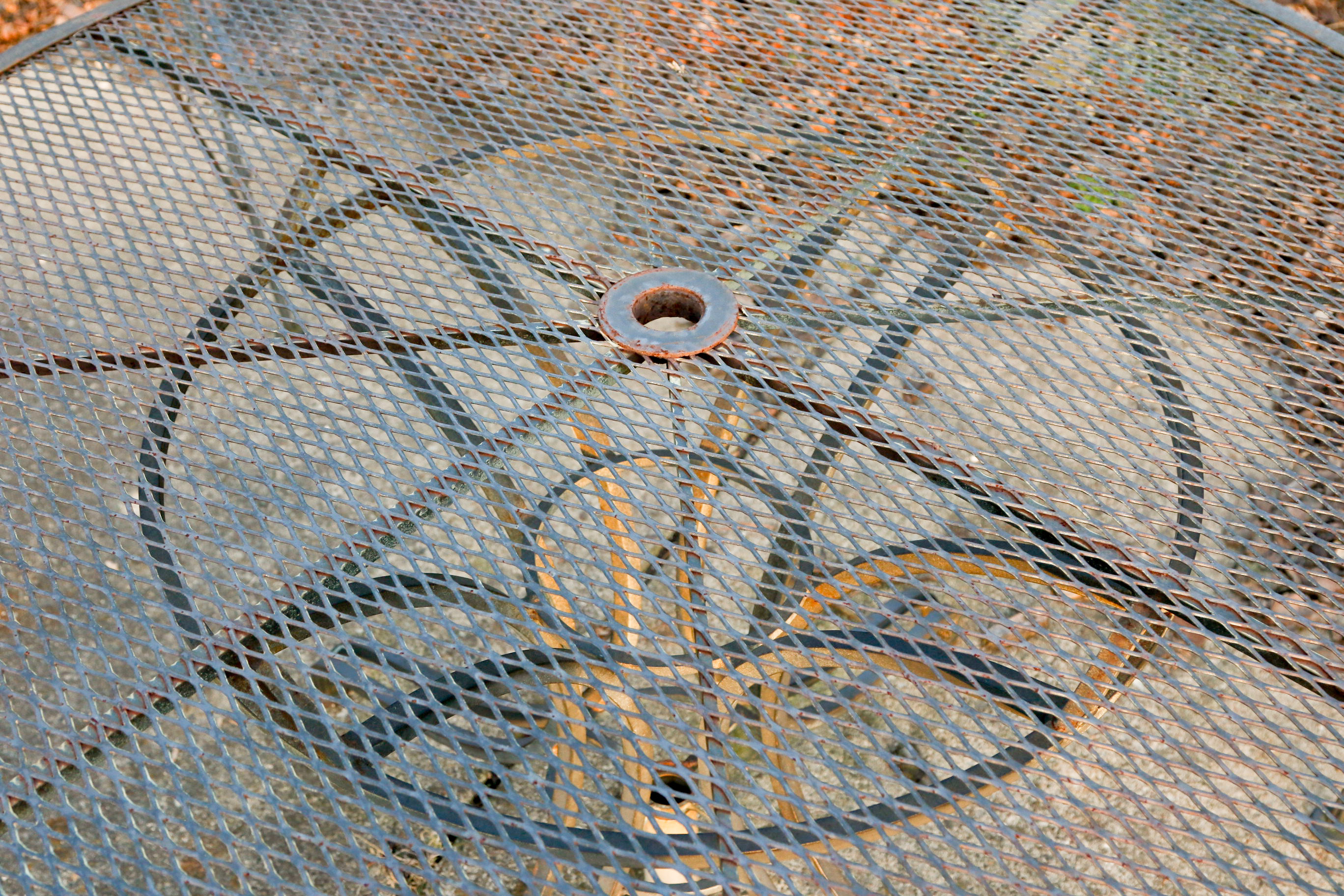 Wrought Iron Outdoor Dining Set with Side Tables