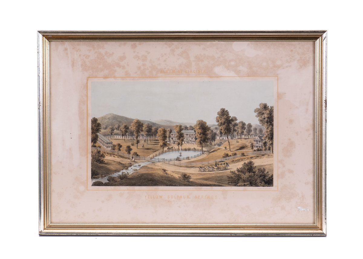 Antique Edward Beyer 3-Color Lithograph of Yellow Sulphur Springs