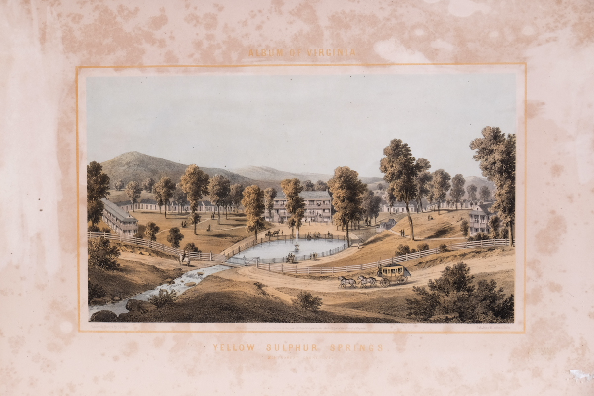 Antique Edward Beyer 3-Color Lithograph of Yellow Sulphur Springs