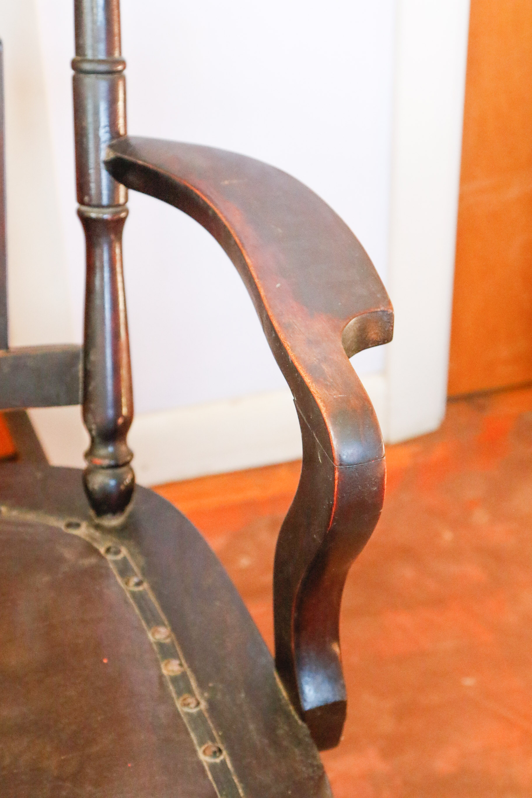 Antique Walnut Rocking Armchair