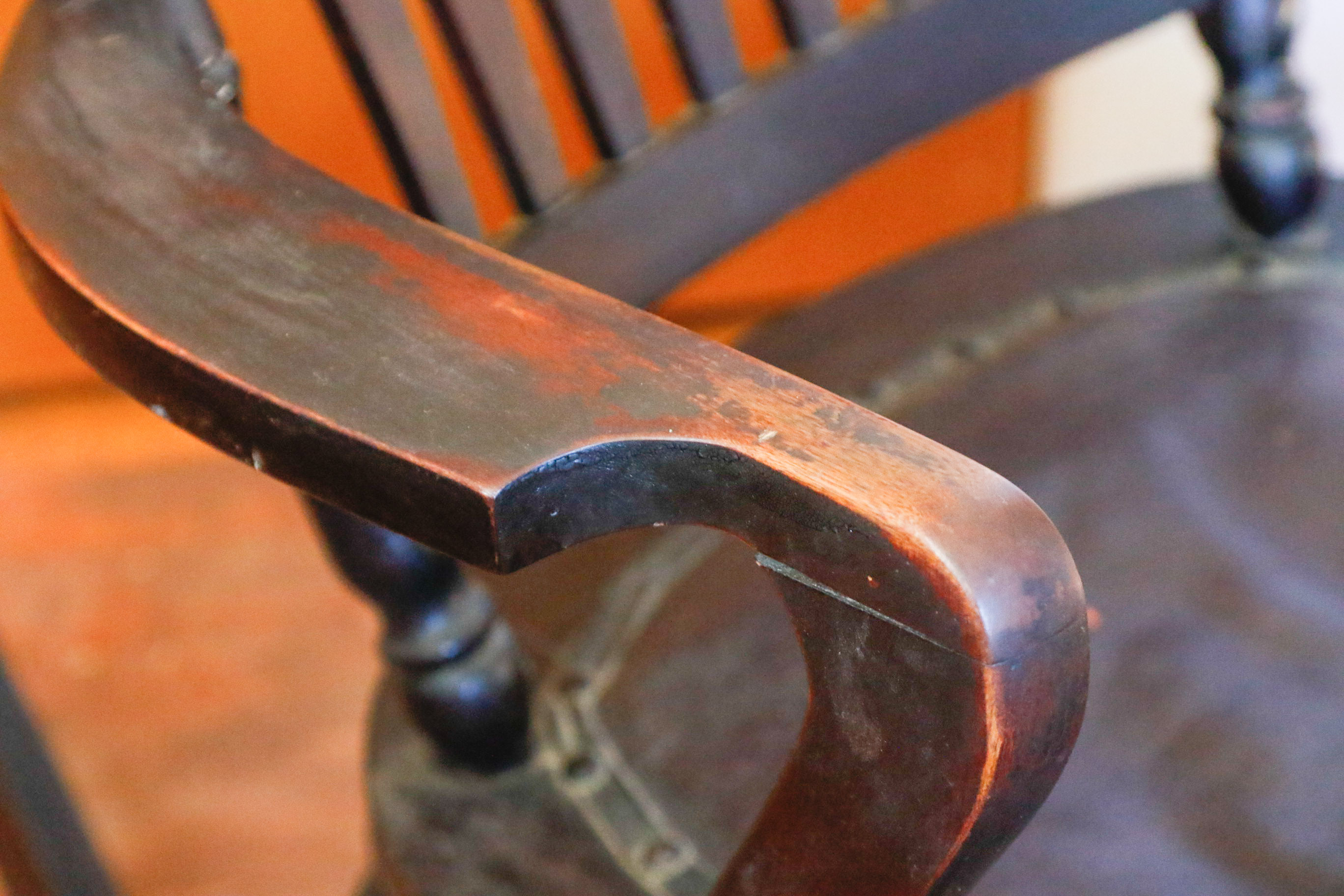 Antique Walnut Rocking Armchair