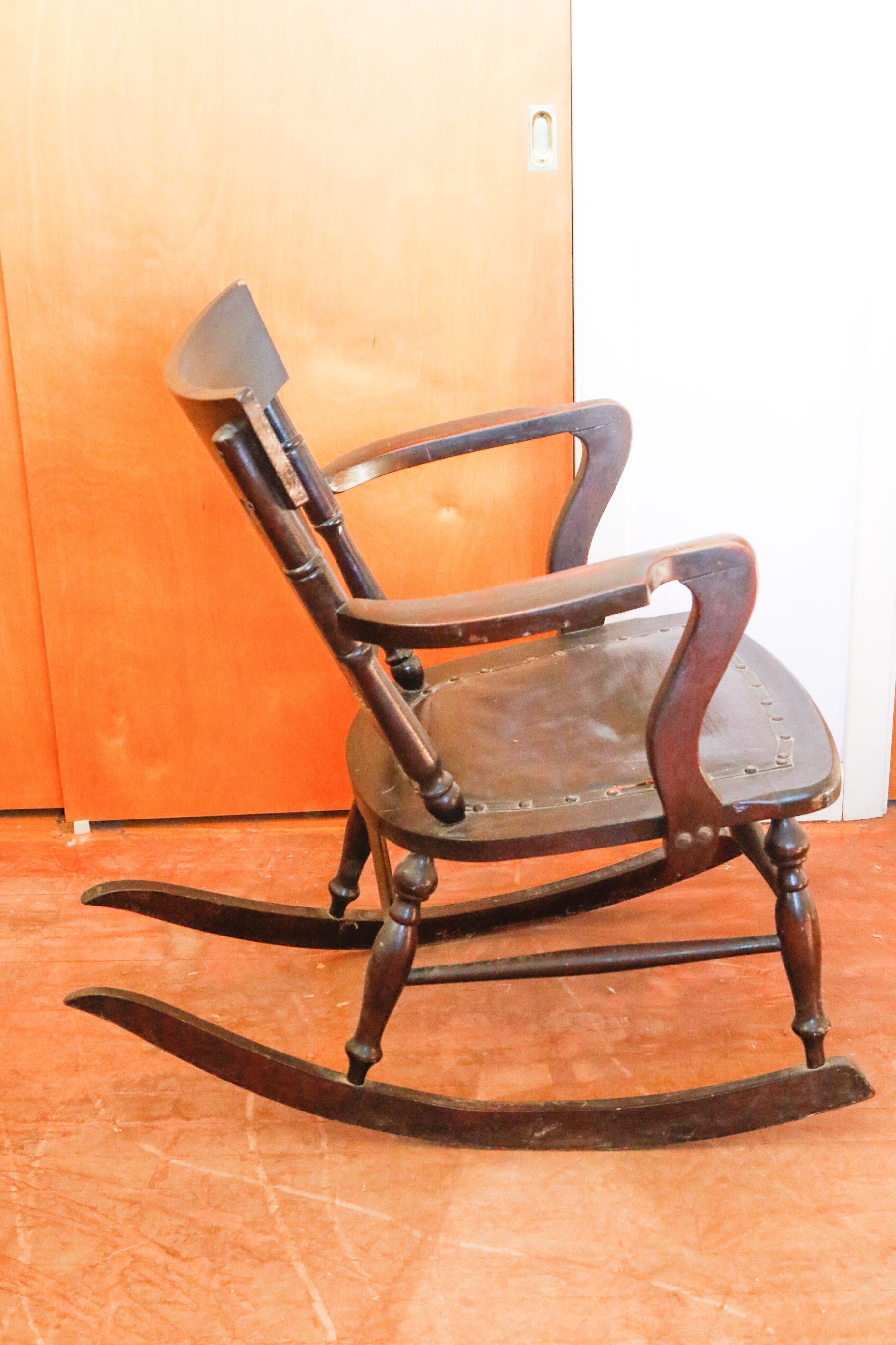 Antique Walnut Rocking Armchair