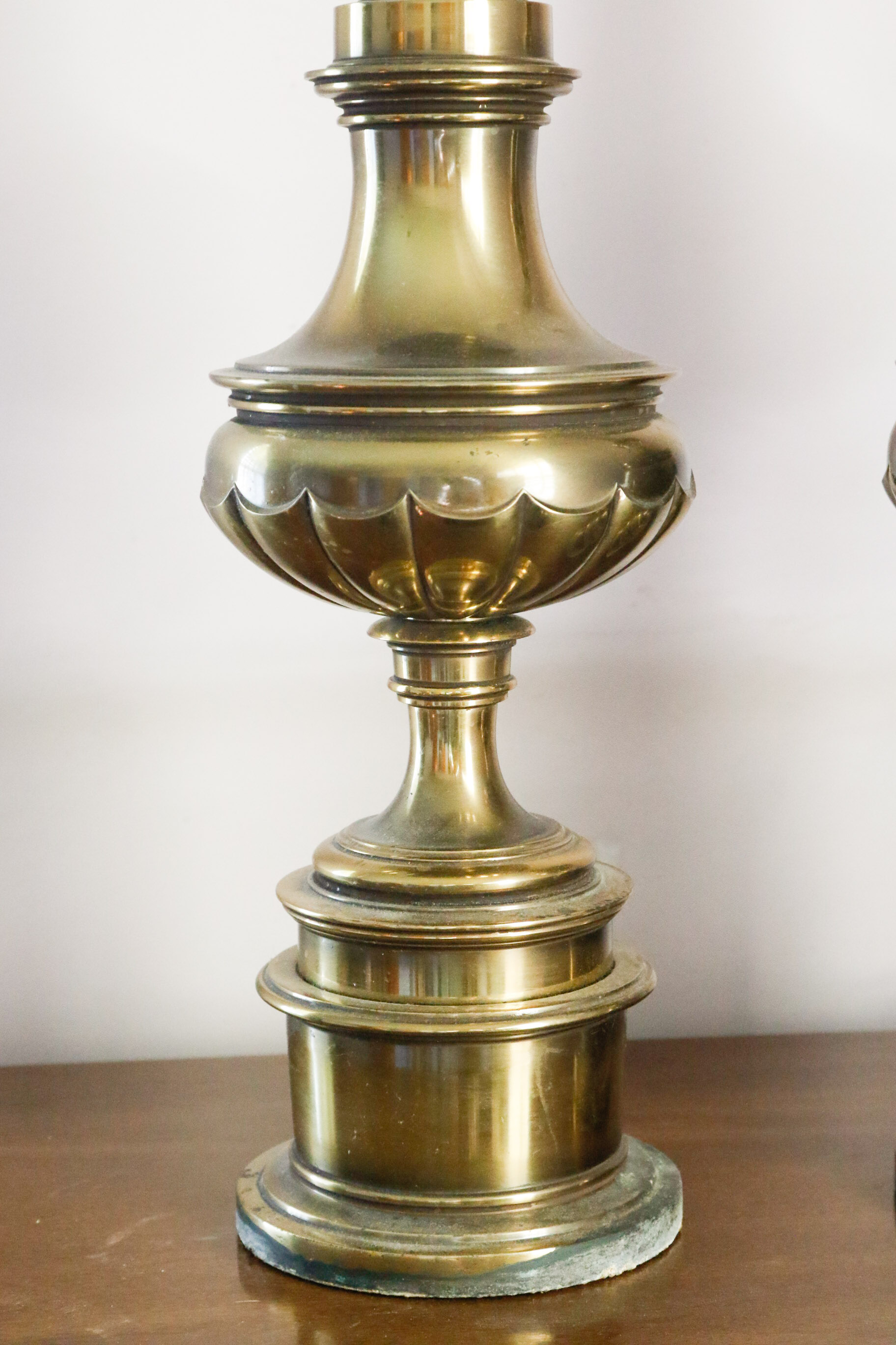 Pair of Stiffel Torchiere Brass Lamps