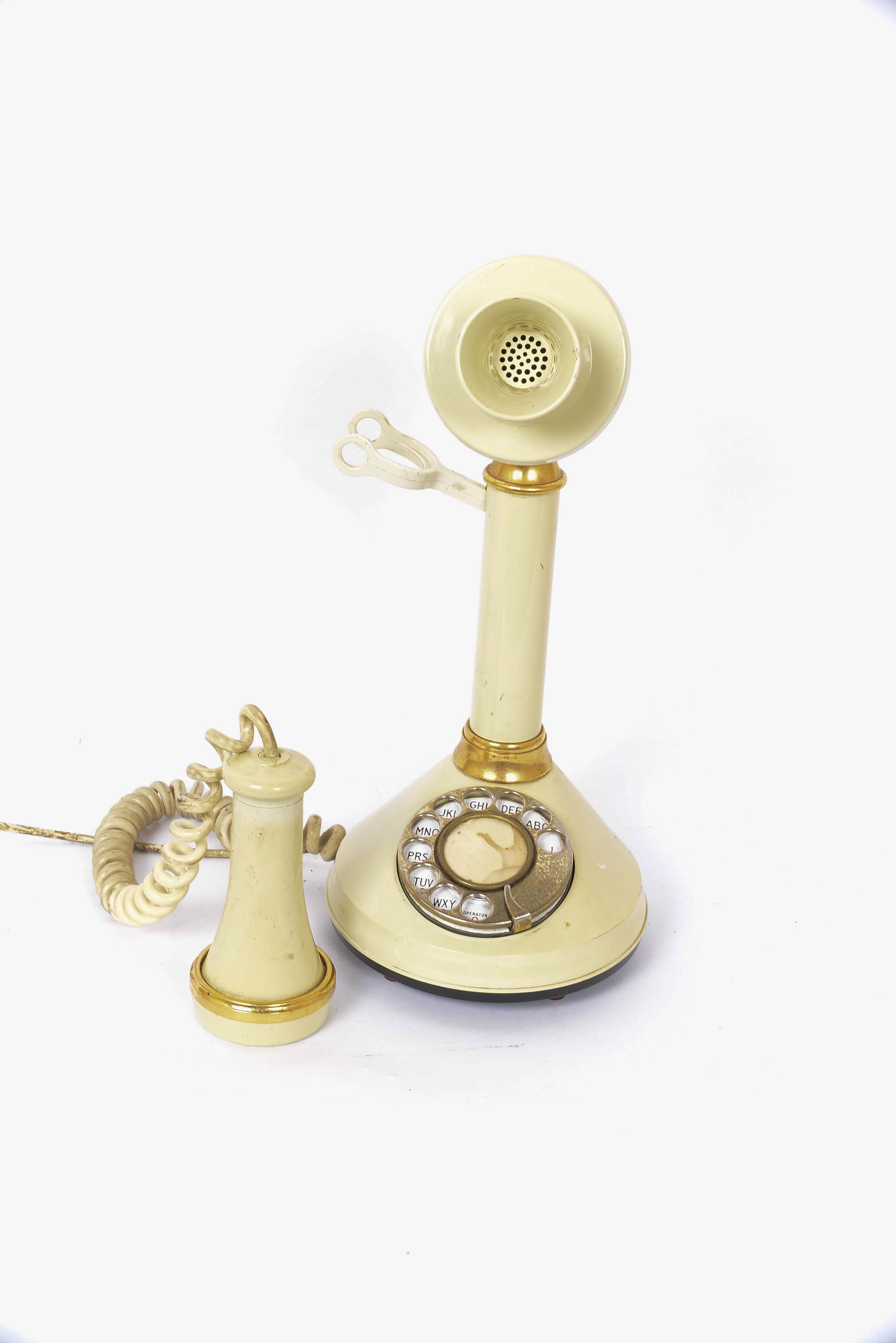 Vintage Candlestick Rotary Dial Phone Manufactured by Deco-Tel