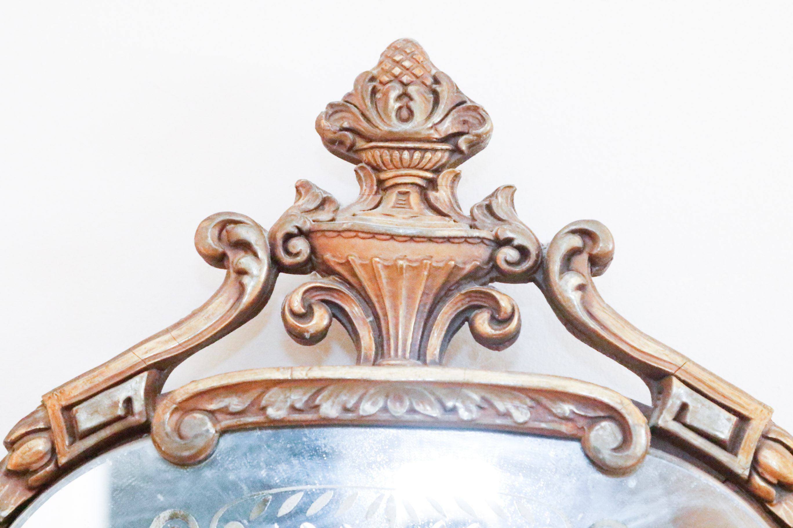 Carved Wood Framed Wall Mirror