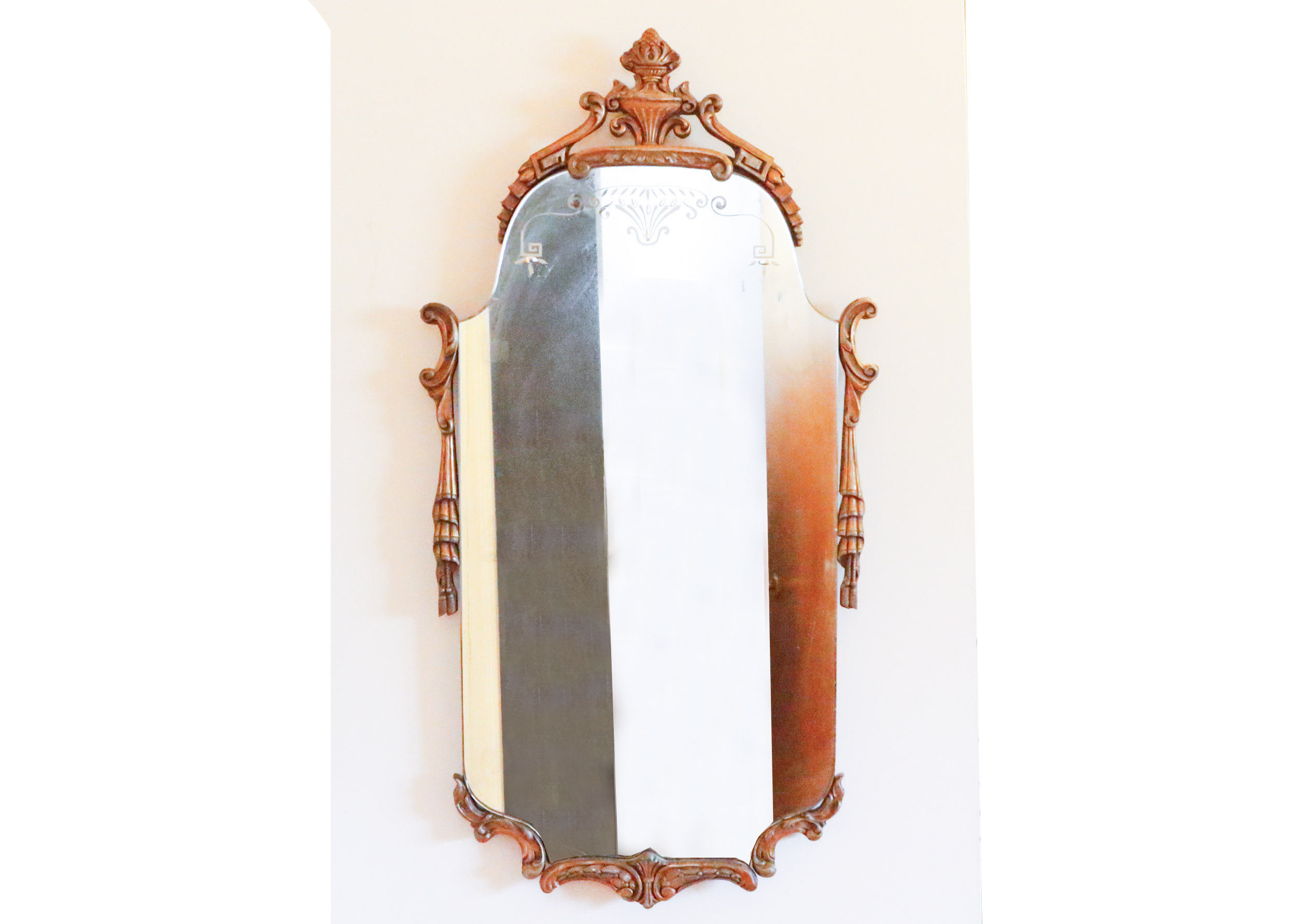 Carved Wood Framed Wall Mirror