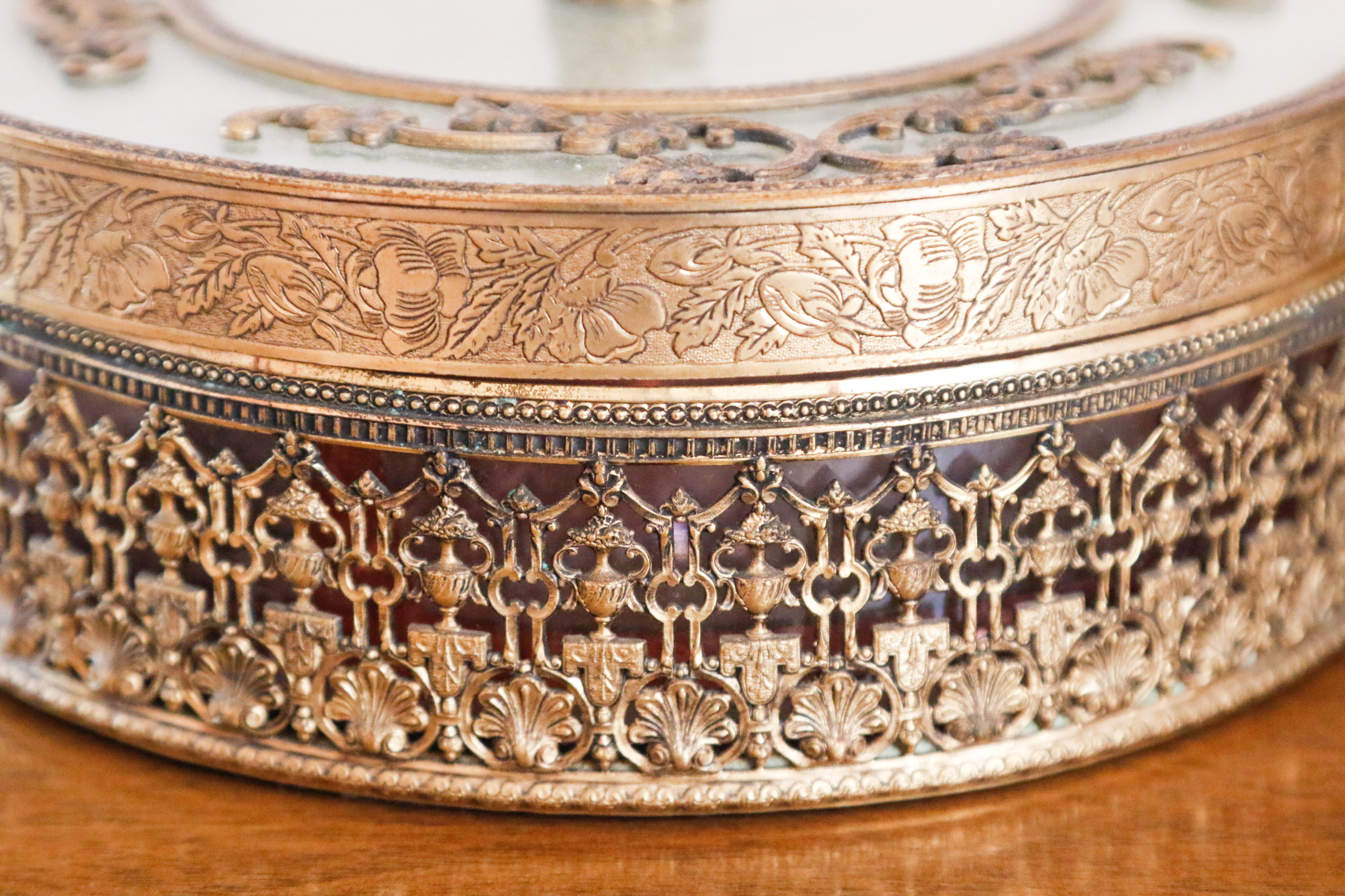 Two Ornate Filigree Vanity Boxes