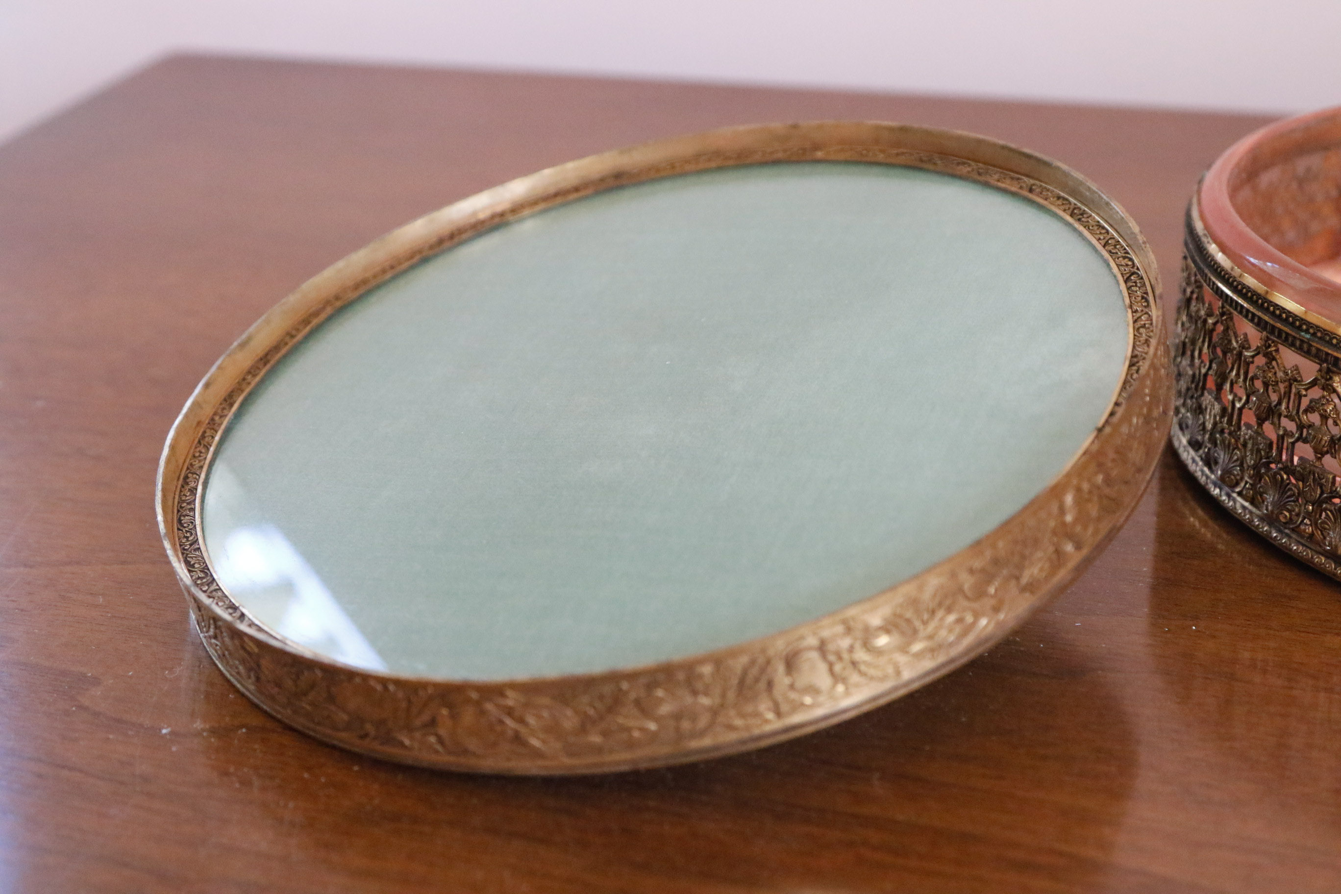 Two Ornate Filigree Vanity Boxes