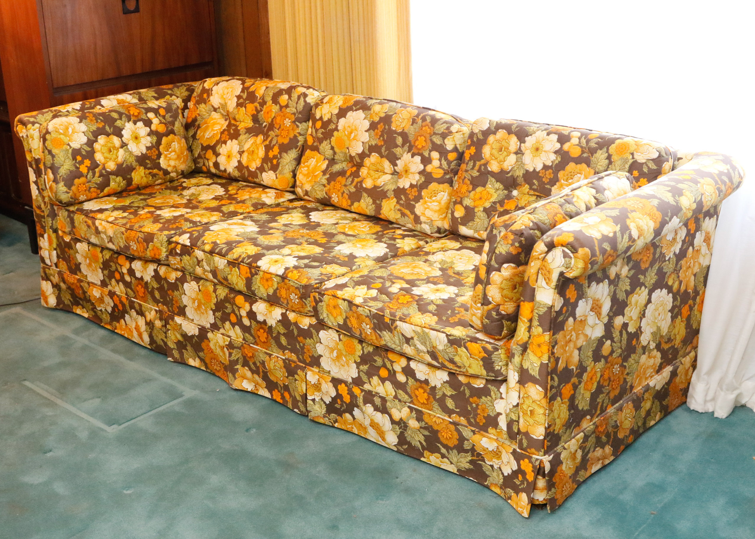 Vintage Franklin Furniture Co. Floral Upholstered Sofa